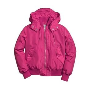 Coach Pink Hooded Anorak Bomber‎ Jacket Full Zip Windbreaker S